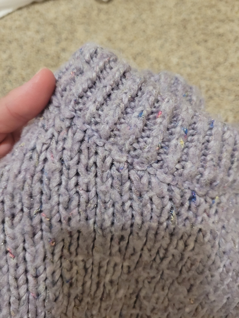 Zara Knit Collection Kids Purple Chunky Knit Sweater Size 6-7 Years - Picture 4 of 5